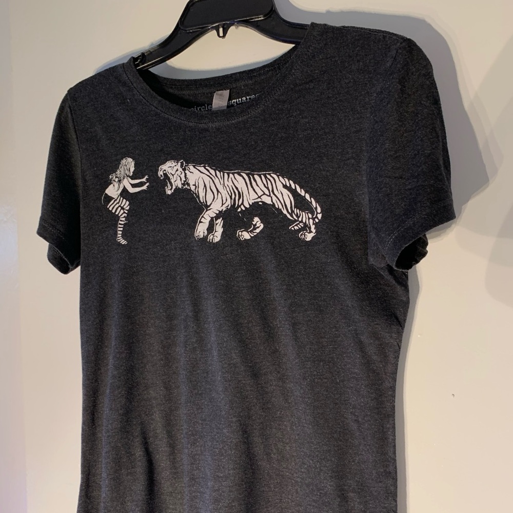 Girl Scaring Tiger Next Level Boutique Tee
